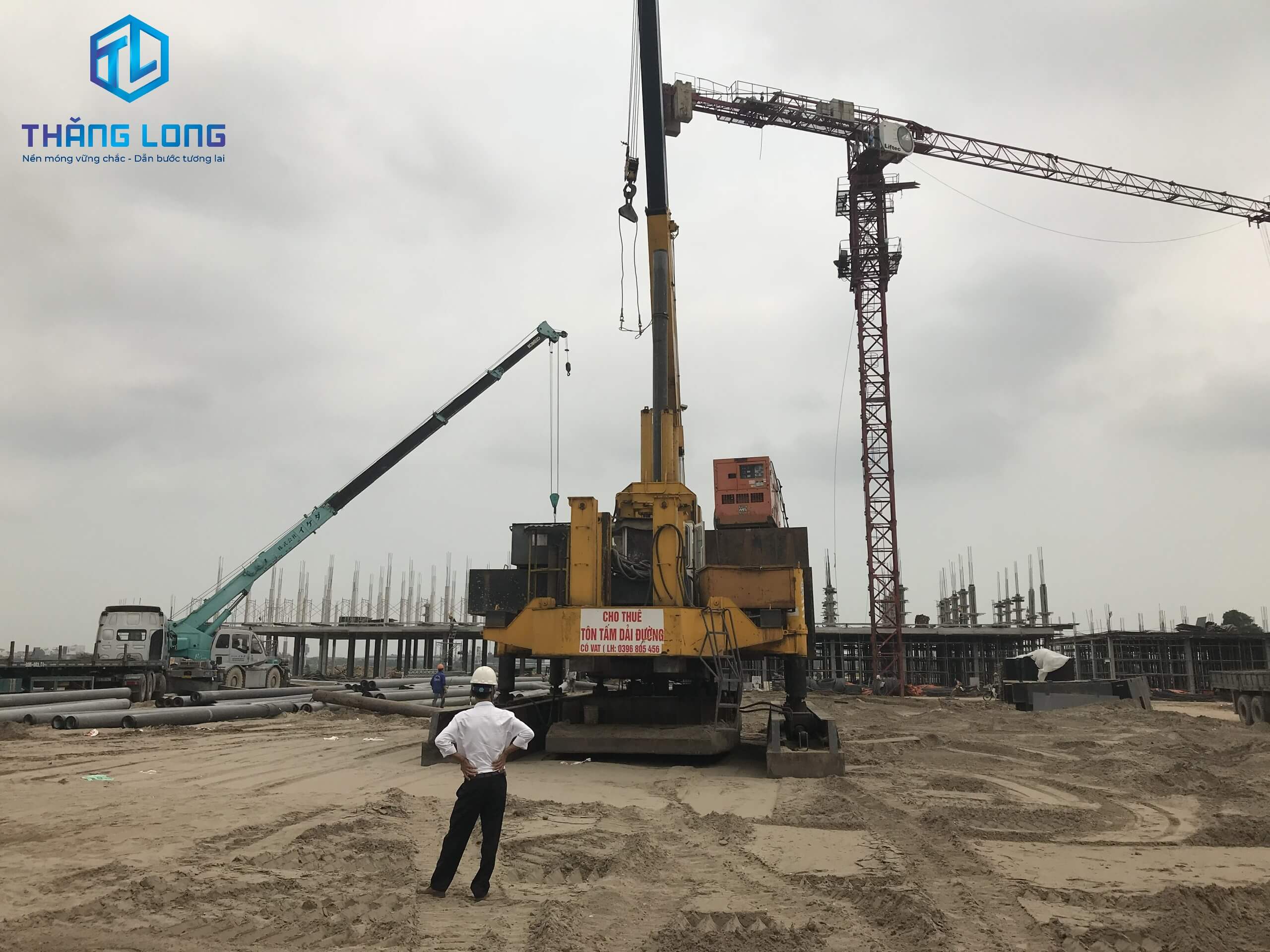Thăng Long - Cọc Bê Tông Chèm thi công ép cọc Vincity Ocean Park