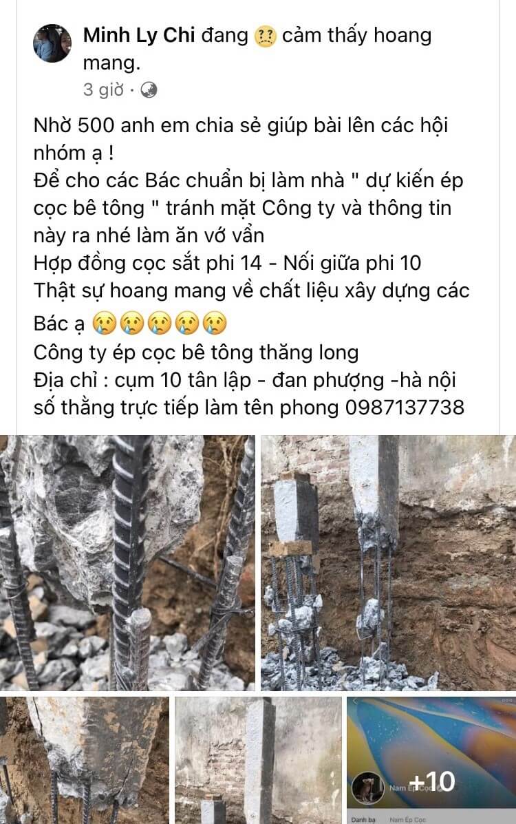Giả mạo Cọc Bê Tông Chèm