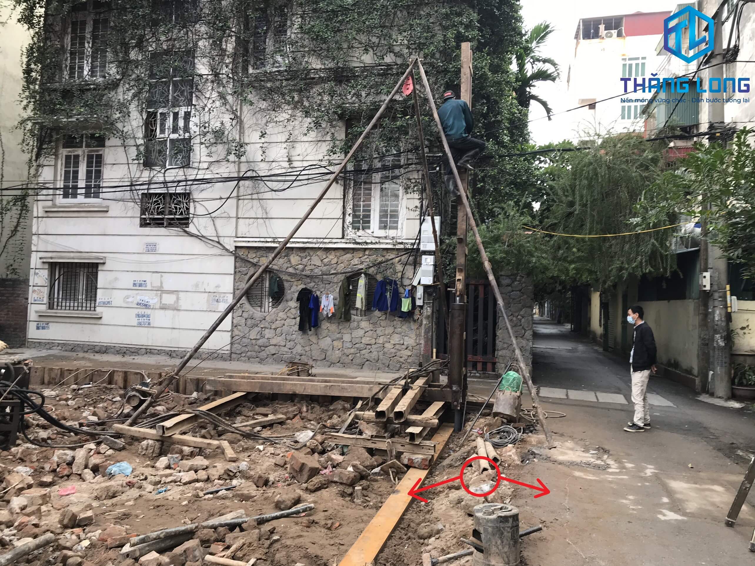 Mặt bằng thi công ép cọc bê tông