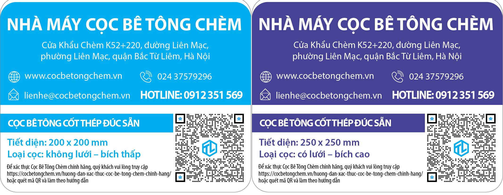 Tem nhãn Cọc Bê Tông Chèm