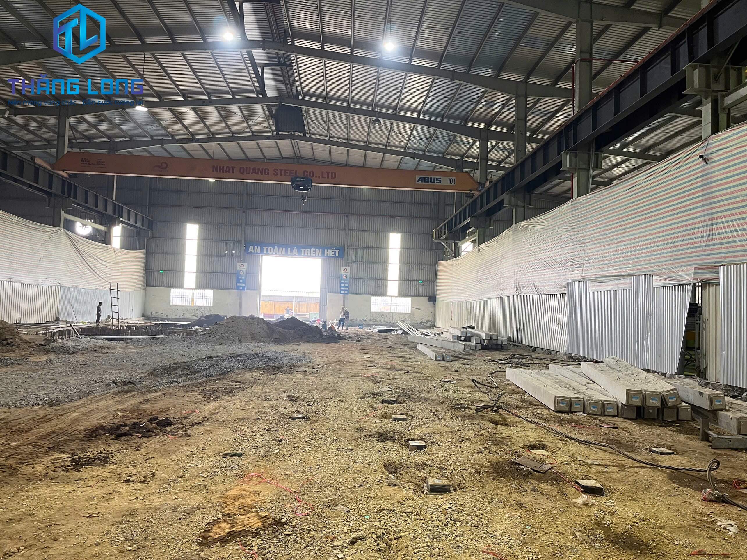 Thăng Long - Cọc Bê Tông Chèm thi công ép cọc Nhà máy thép Nhật Quang